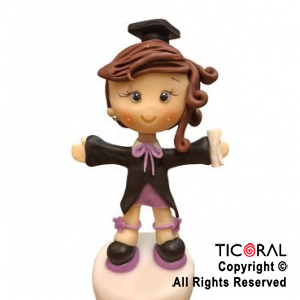 ADORNO EGRESADA NENA DIPLOMA PORCELANA FRIA x 1